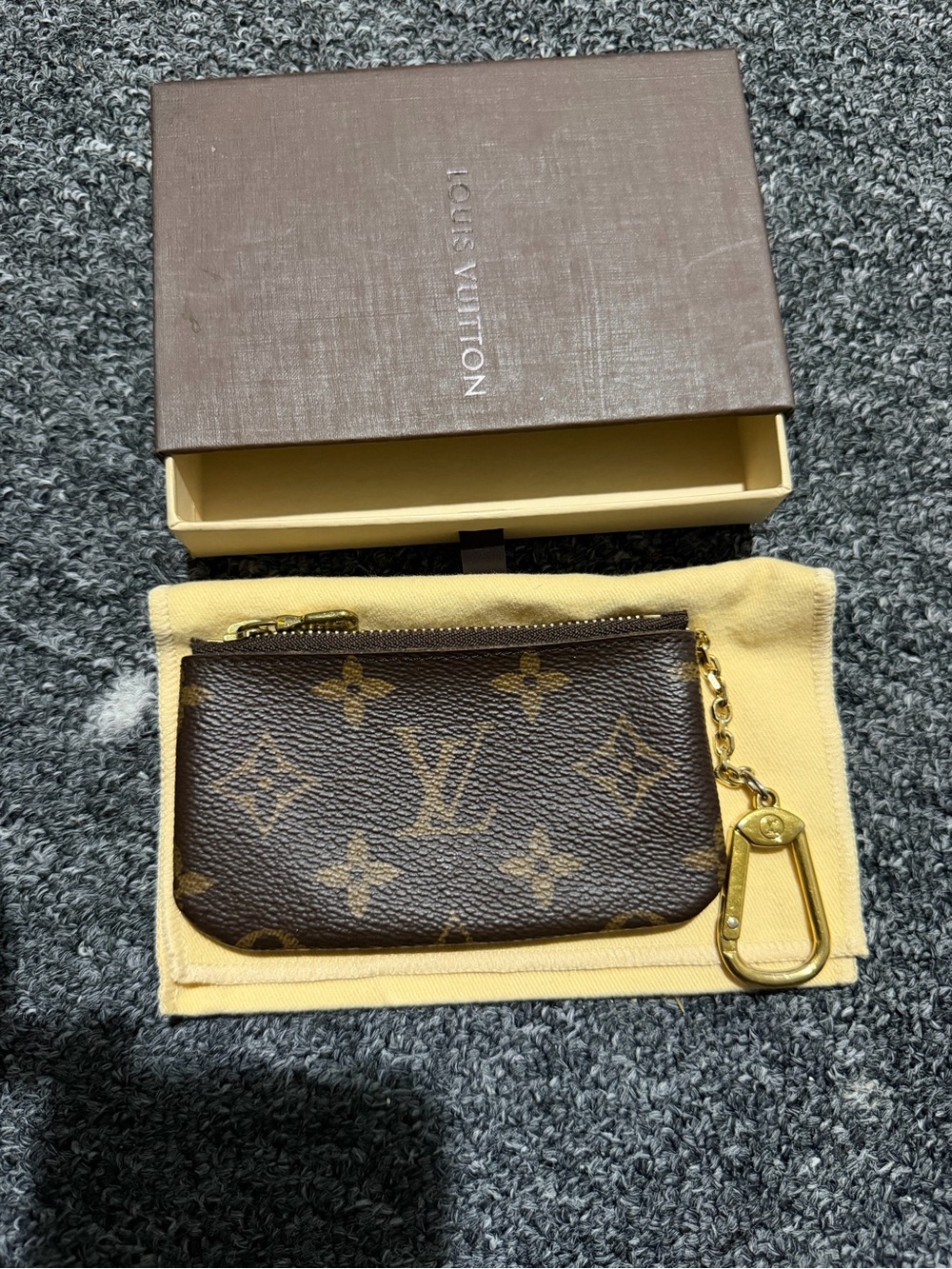 Louis Vuitton Monogram Key & Card Pouch in Brown and Gold